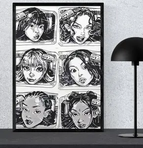 KATSEYE All Member Poster No Framed, K-Pop Posters, Aesthetic KATSEYE Wall Art, K-Pop Fan Room Decor