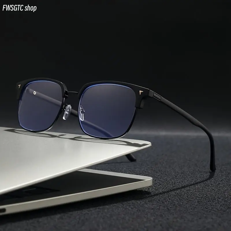 Unisex Stylish Square Blue Light Blocking Computer Glasses, Anti Eyestrain Fashion Eyewear, Lightweight Comfortable Frames Perfect for Office Work, Gaming Sessions and Everyday Casual Wear