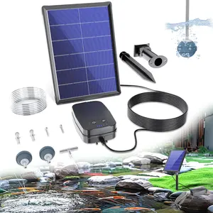 Biling Solar Pond Aerator with Air Pump, Solar Pond Air Pump for Outdoor Small Pond Stock Tank Aquarium Hydroponics