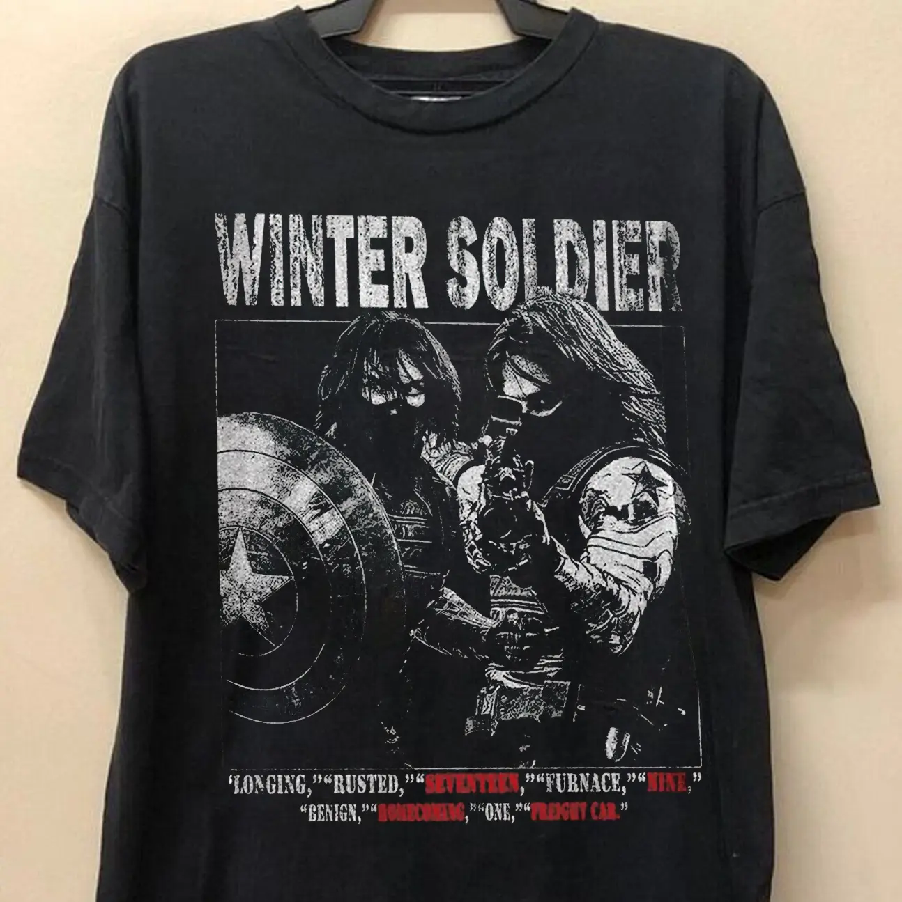Men's Cotton Graphic Print Tshirt, Bucky Barnes Bootleg Fan Design, Casual Short Sleeve Basic Top, Unisex Sizes S-5XL