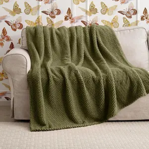 Super 300GSM Green XL Throw for Couch, Couch Sofa Throw, Lightweight Fuzzy Blankets for Seasons Farmhouse, 50x70
