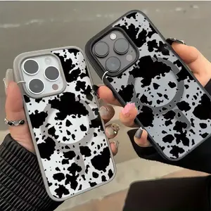 Cow print pattern, shockproof and anti-slip phone case with MagSafe charging support, compatible with iPhone 17, 16, 15, 14, 13, 12, 11, XS, X and other series models. Makes a great gift for friends or family.
