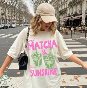 Iced Matcha and Sunshine Shirt, Matcha Lover Shirt, Iced Coffee Lover Tee, Summer Graphic Tee, Summer Vibes Shirt, Comfort Colors Shirt