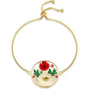 Flower Bracelets for Women,Real Pressed Flower Bracelet,  Design,Cute Bracelet,Thoughtful  for Christmas,Valentine's,Mother's Day