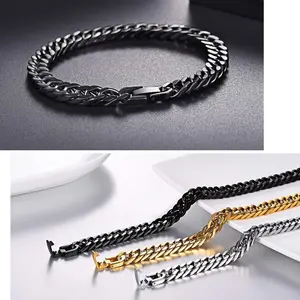 FaithHeart Franco Chain Bracelet Trendy Chunky Bracelets Stainless Steel