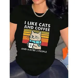Women Casual Short Sleeve Tee 1 Pcs 100% Heavy Cotton - Comfortable Crew Neck, Soft Adorable Tees Tops