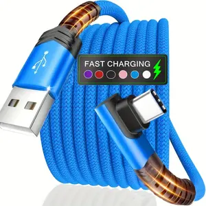 Fast Charging USB-C to USB-C Data Cable, Right Angle Design, 10-20w High-Speed Transfer, Compatible with Huawei, Xiaomi, Redmi, Oppo, Oneplus