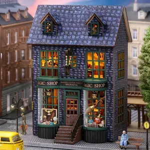 DIY Magic Shop Model Kit - Handcrafted 3D Puzzle House with Furniture, Artistic Home Decor for Bedroom & Living Room, Perfect Easter or Birthday Gift