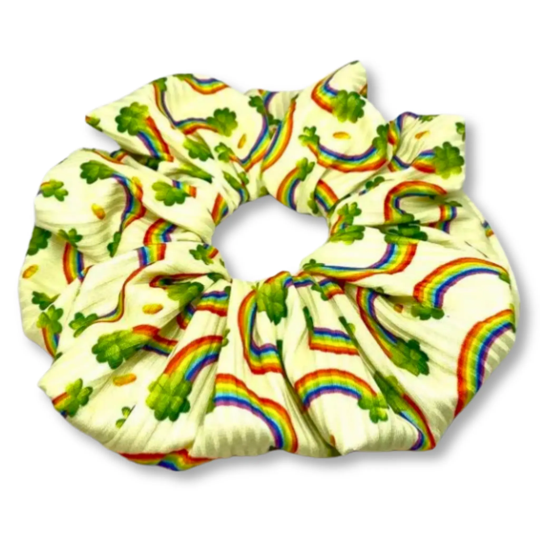Rainbow Clover St Patrick's Day Scrunchie Rainbow Clover St Patrick's Day Scrunchie