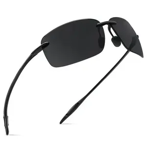 Paleshy 3 Pack Unisex Polarized Sports Sunglasses, Lightweight Scratch-Resistant TR90 Rimless Frame for Outdoor Running, Fishing & Driving