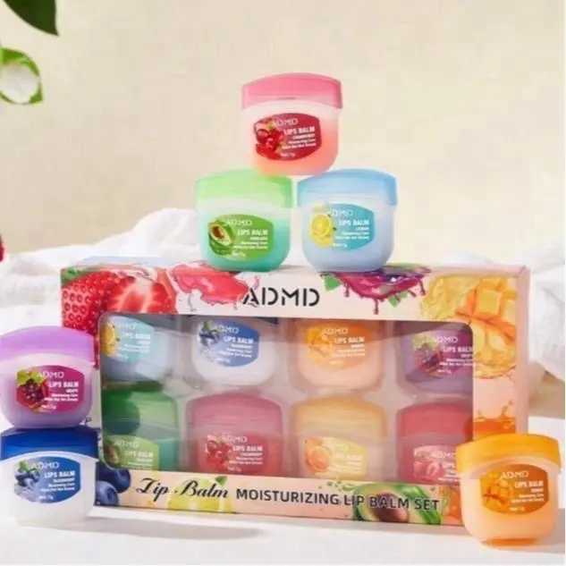 Fruity Flavored Lip Balm Collection - Strawberry, Lemon, Blueberry Scents, Moisturizer, Hydrating Lightweight Lip Treatment, Daily Use Beauty Gift Set Compatible with Makeup, Lipgloss, Lipstick, Youth