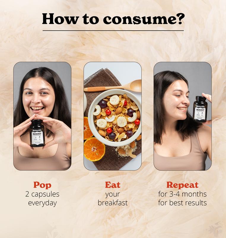 BetterAlt 1000mg Lions Mane Mushroom Capsules | Nootropic Brain Booster | 15:1 Extract for Overall Health and Fitness | 30% Polysaccharides | 120N