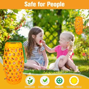Chingyoo Solid orange Wasp Traps Outdoor Hanging Bee Trap Wasp Repellent Indoor/Outdoor Insect Trap Yellow Jacket Trap Eco-Friendly