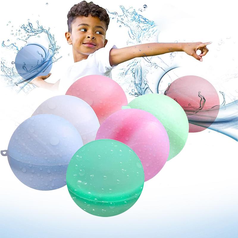 6-Pack Reusable Water Bomb Balloons - Self-Sealing Splash Balls for Pool & Beach | Water Toys for Kids Ages 3-12 | Outdoor Splash Game for Backyard Fun