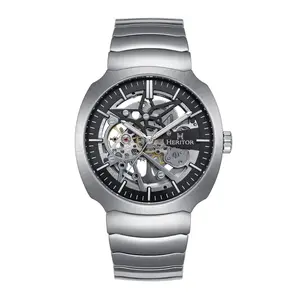 Heritor Automatic Magnus Skeleton Bracelet Watch - Durable Design with Classic Black Color, Stainless Steel & Quartz, Automatic Operation