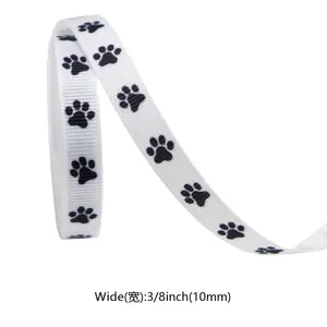 Pet Paw Print Ribbon  Black & White DIY Crafts, Gift Wrapping & Bow Making