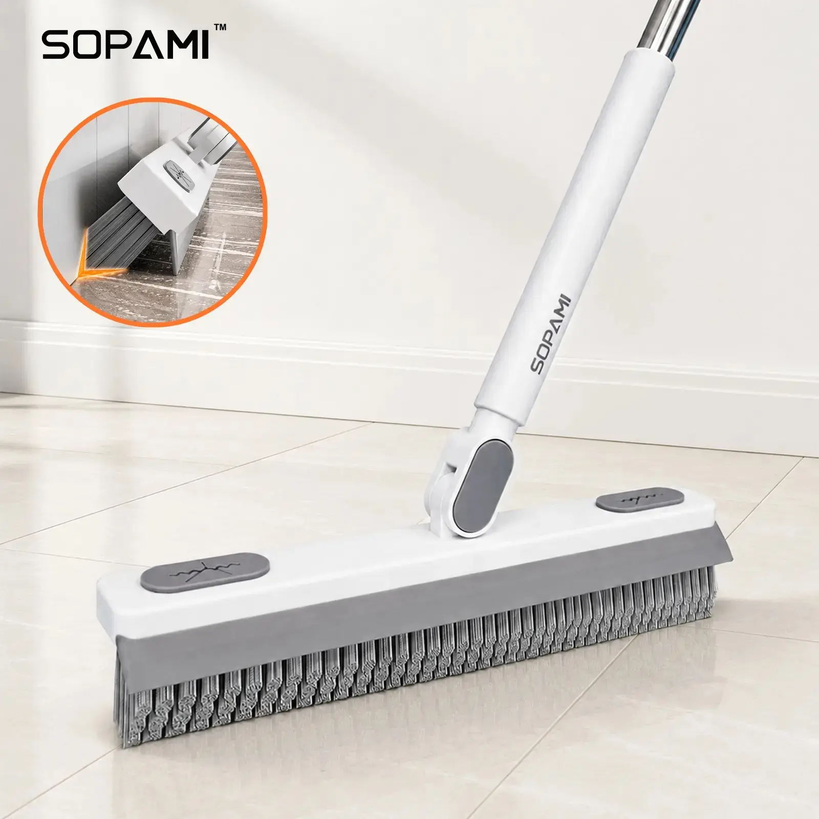 SOPAMI 180° Rotating Gap Cleaning Tool - Extendable Adjustable No-Touch Cleaner for Windows, Sliding Doors, Narrow Spaces, Home Deep Cleaning