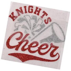 Cheerleading Name Decal. Personalized Cheerleader Iron On Heat Transfer. PomPom and Megaphone Vinyl Sticker. Cheer School Team Spirit.