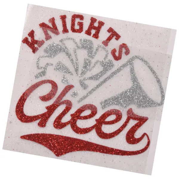 Cheerleading Name Decal. Personalized Cheerleader Iron On Heat Transfer. PomPom and Megaphone Vinyl Sticker. Cheer School Team Spirit.