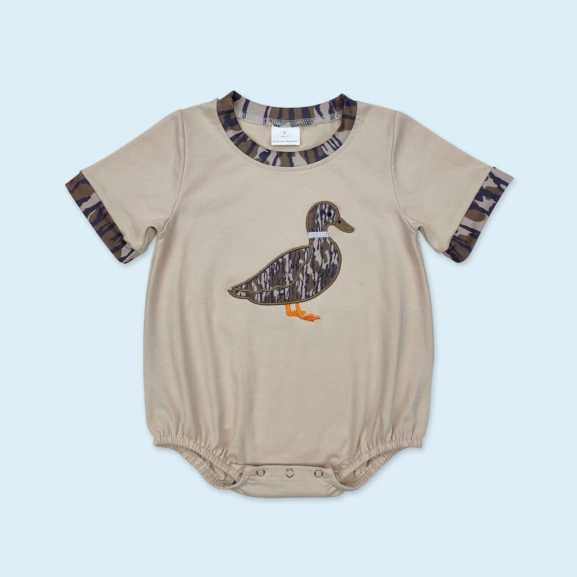 Toddle baby boy camo duck summer romper
