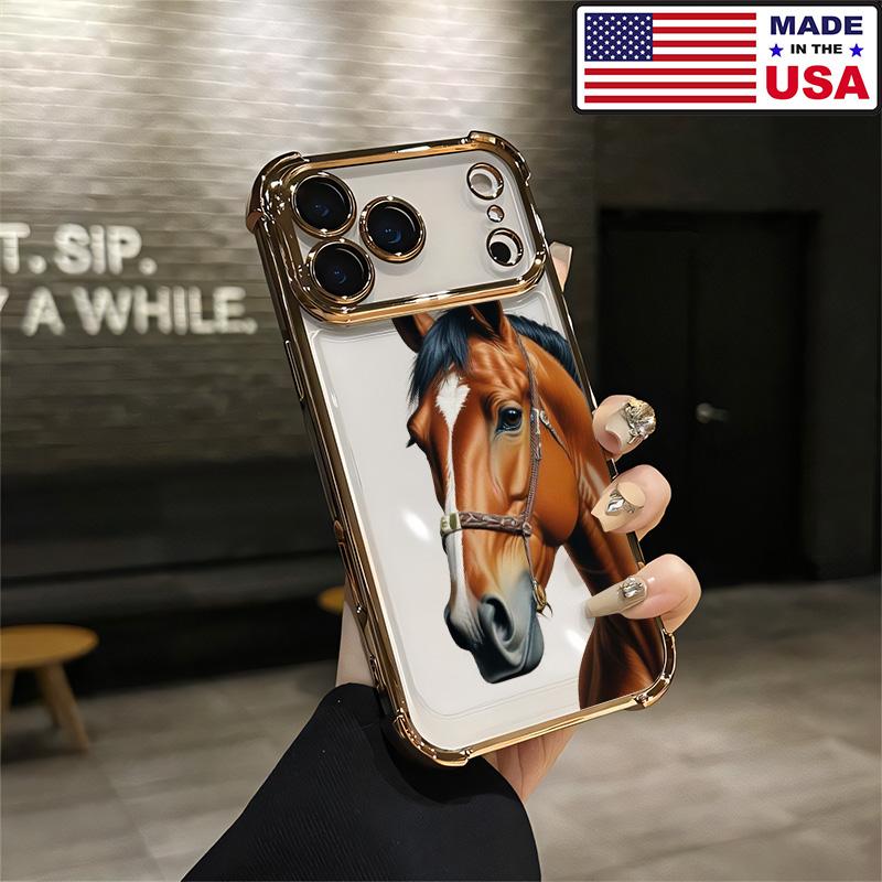 Bay Horse Western Aesthetic Design Pattern Casing For iPhone 17 16 15 14 13 12 Samsung 22 23 24 25 Plus Pro Max Ultra Soft Silicon TPU Shockproof Protector Vintage Unique Fashion Mobile Phone Case