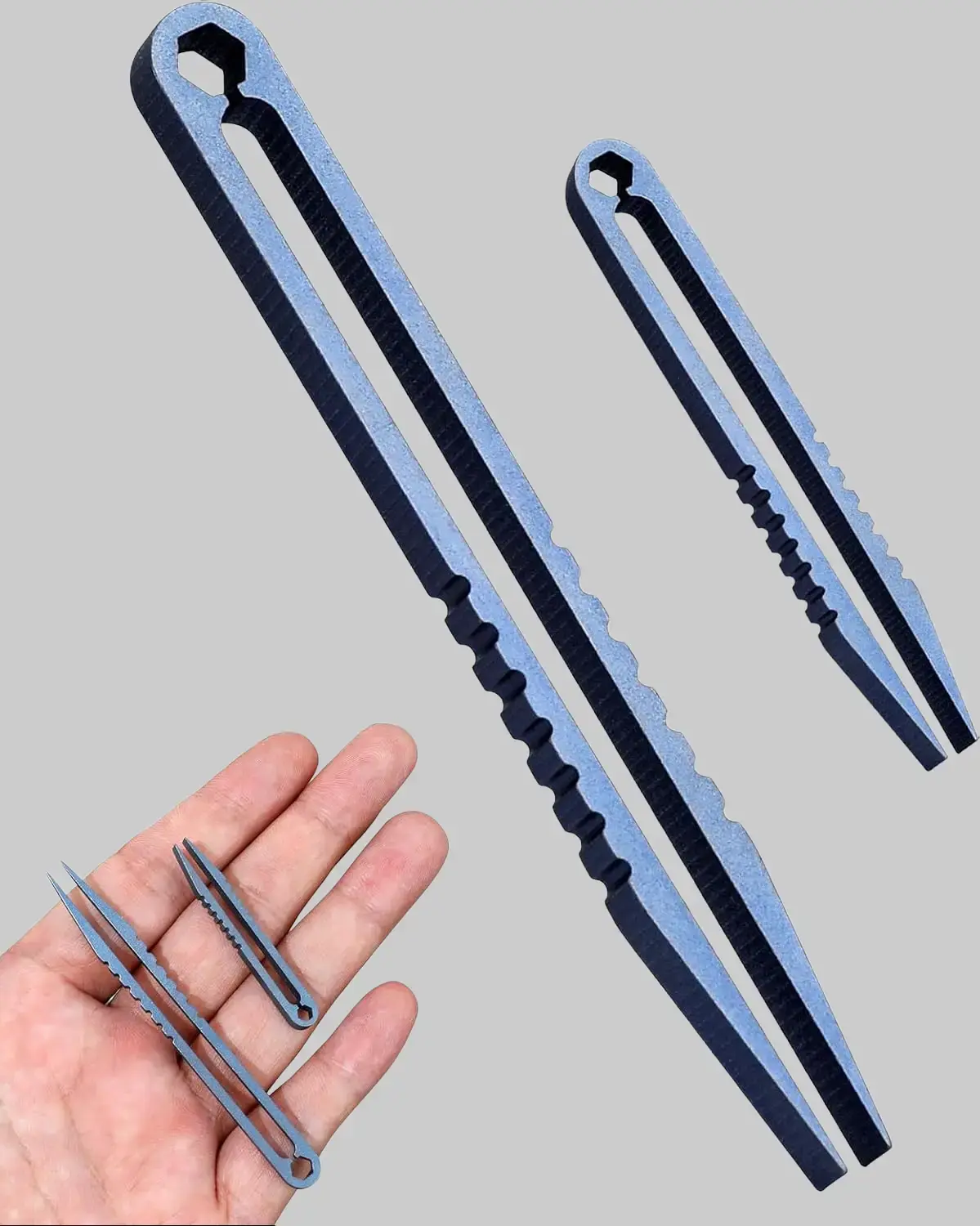 2Pcs Mini Titanium Tweezers, Portable Travel EDC Tweezers