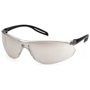 Pyramex Neshoba Safety Glasses with Black Temple and Indoor-Outdoor Mirror Lens