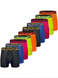 men's letter tape mesh boxer brief quick dry with fly, athleisure regular fit casual comfy breathable underwear for daily wear, men's underwear for all seasons, underwear pack, intimate clothing, undergarments