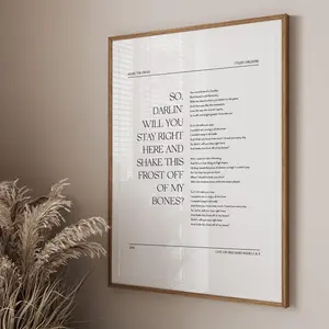 Shake the Frost Tyler Childers print wall art, song decor, country music poster, you remind me of a Sunday, western folk print