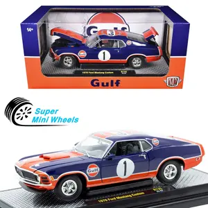 M2 Machines 1:24 ​​1970 Ford Mustang Custom GULF – Blue - 40300-135B