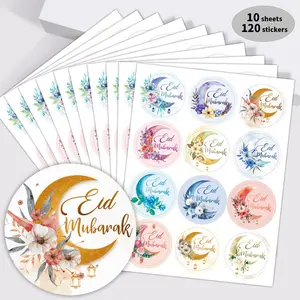 10sheets Eid Mubarak Stickers, slamic Ramadan Stickers, Colorful Moon and Floral Design for Muslim Gift Wrapping, Gift Tags, Planners & Scrapbooking, Craft Projects, Office & Small Business Supplies