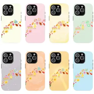 Cute Duck Case Cottagecore Aesthetic Phone Cover with Flowers, Fruits & Summer Market Design| Cover for iPhone 17 Pro Max Phone Case 17 Air 16 15 Plus 14 13 12 11 Plus Phone Cases,Samsung Galaxy S25 ULTRA Phone Case S21 S22 S