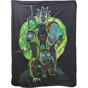 JUST FUNKY Rick and Morty Portal  Throw Blanket  Warm and soft flannel blanket Bed sheet and bedspread  Christmas gift DreamyDwell Textiles