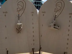 Dragon head plastic dangly earrings