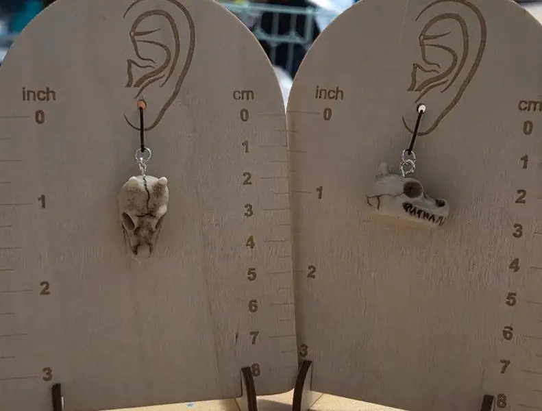 Dragon head plastic dangly earrings
