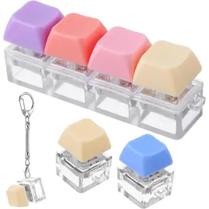 Keyboard Fidget Toy, 3pcs Decompression Keyboard Clicker Toys Portable Mechanical Fidget Keyboard Keychain Fidget Keyboard Button Stress Relief Suitable for Adults to Relieve Pass The Time