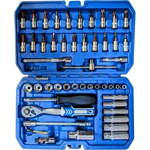 53 Pieces Metric Motorcycle Tool Kit Small Set 1/4 Inch Mini Ratchet Set, With Metric And Standard Full For Auto Repairing And, With Case (53)