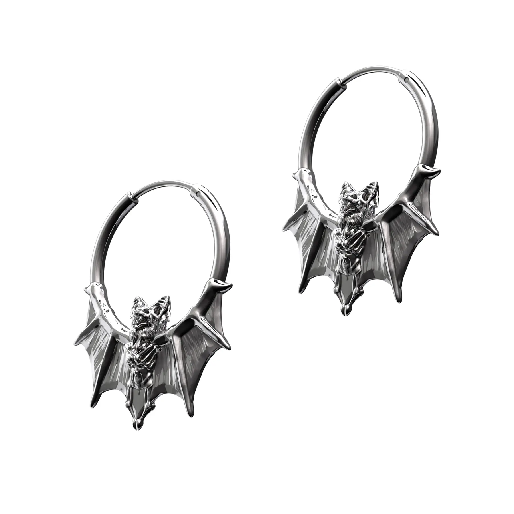 BAT HOOP EARRING