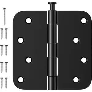 Rounded Door Hinges 4 Inch,  Exterior & Interior Door Hinge with 5/8'' Radius Corner, Removable Pin, Perfect for Heavy-Duty Front & Back Door, Antirust & No Squeaks