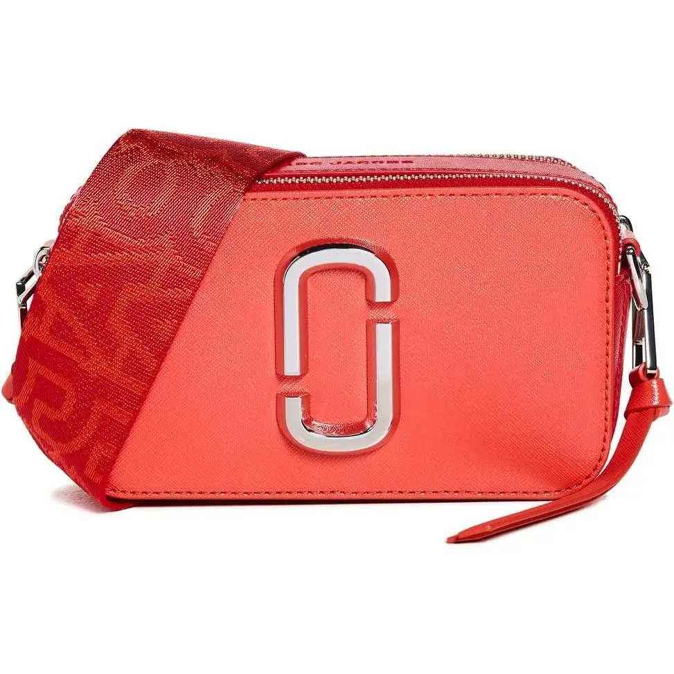 Marc Jacobs Women's The Snapshot Colorblock Shoulder Bag - Electric Orange Multi, Interior Pockets, Logo Emblem, Zip Closure, Adjustable Strap, 2P3HCR005H01-847, Multicolor