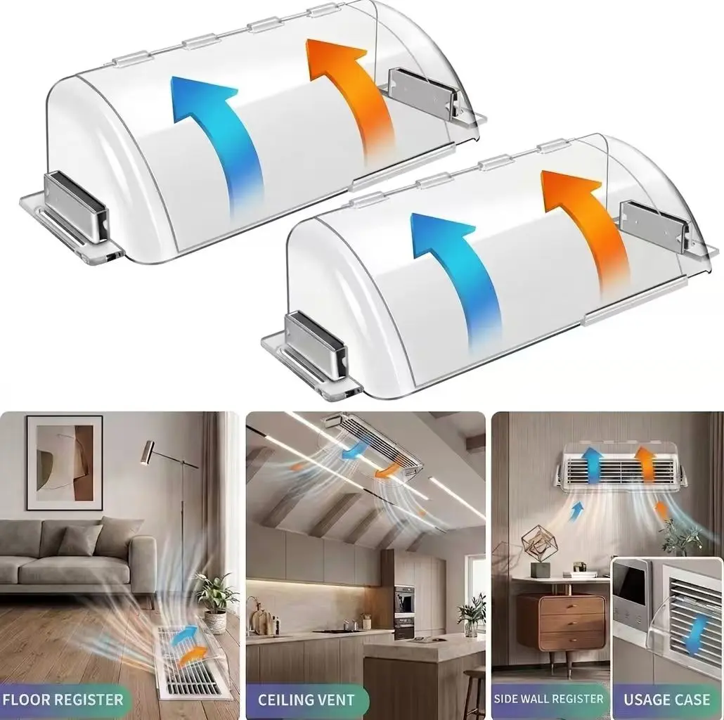 Strong Magnetic Air Vent Deflector 2 Pack – Adjustable 9" to 15.5" Vent Covers for Floor, Wall, Ceiling Registers tiktokshopspringglowup