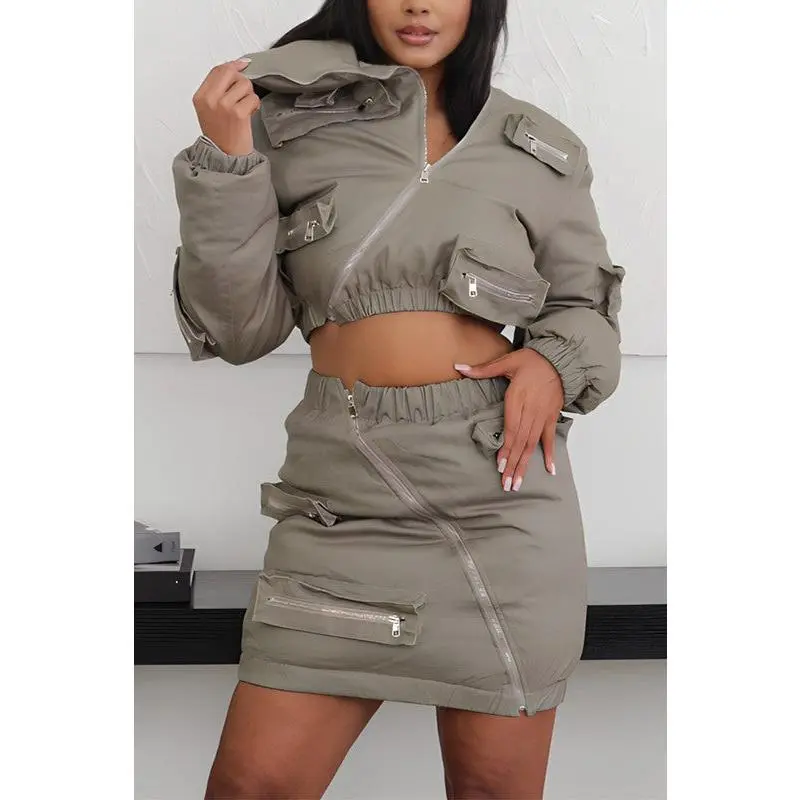 ATHINA PUFFER JACKET AND SKIRT SET Matching Womenswear