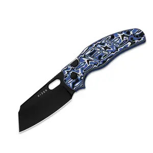 Kizer Sheepdog C01C 2.9 BS Nitro-V Vortex Pattern Micarta PVD Coating V3488.29BSA1