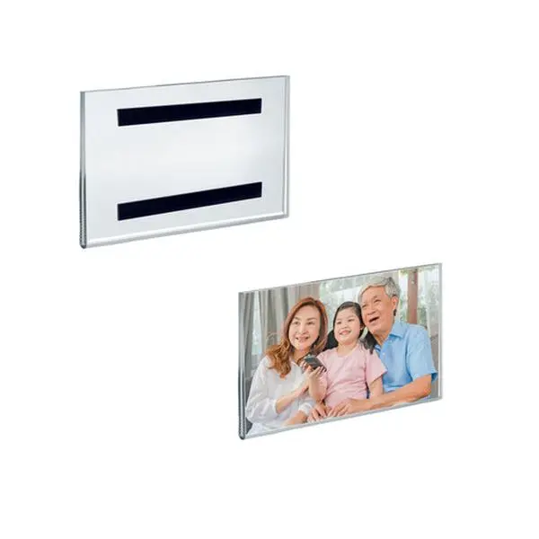 Azar Displays Clear Acrylic Magnet Back Photo Frames 7" W x 5" H - Horizontal / Landscape, 2-Pack