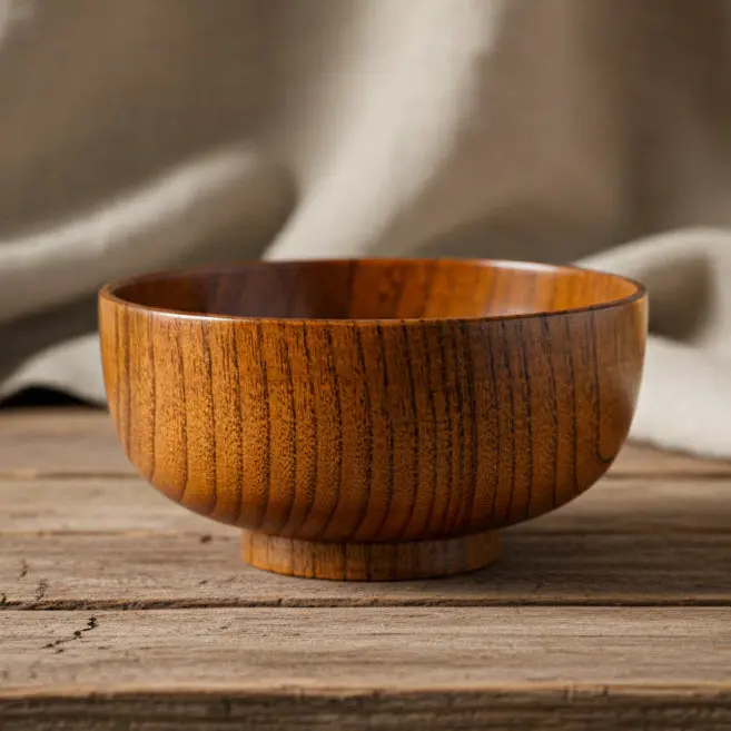 Wild Jujube Wooden Bowl Anti-scalding Large