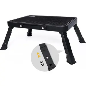 3 Levels Adjustable Folding Step Stool,Foldable RV Step Stool,Safer Metal Stepping Stool for Adults and Seniors,Sturdy and Stable,350 Ibs Capacity,for Bedroom,Kitchen,Office,SUV and More Use