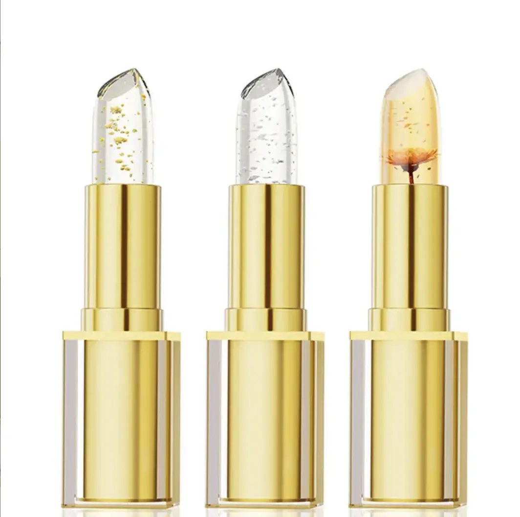 3PC Moisturizing Color-Changing Lipstick Balm – pH Temperature Reactive Tint, Gold Crystal Glow Finish, Smooth Hydration for Soft Shiny Everyday Lips.#sohochic12