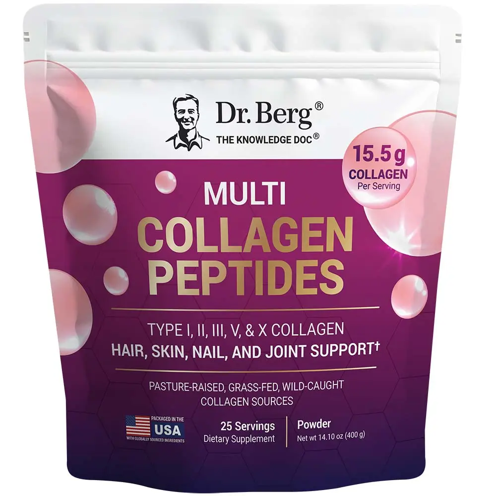 Multi Collagen Peptides – 15.5 g per serving - Grassfed, Pasture Raised Wild Caught Sources - 25 servings