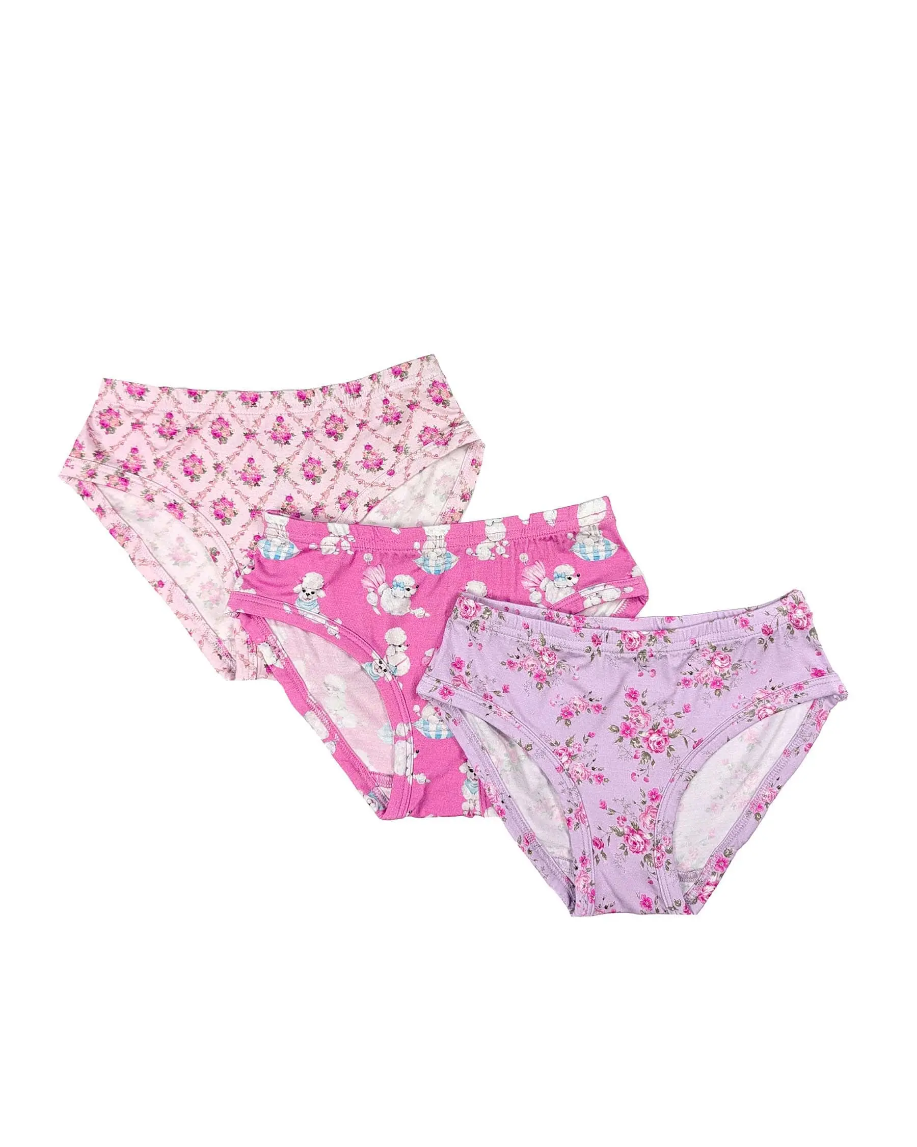 Women's Bamboo Spandex-Viscose Blend Gabi Panties Set - 3-Pack, Sensitive Skin Safe, Boxed, Final Sale, Runs TTS, Toddler, Set Of 3