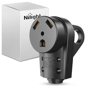 Nilight 30 Amp RV Female Replacement Plug 125 Volt Heavy Duty Socket Receptacle with Handle ETL Listed NEMA TT-30R for Camper Caravan Motorhome Van Trailer